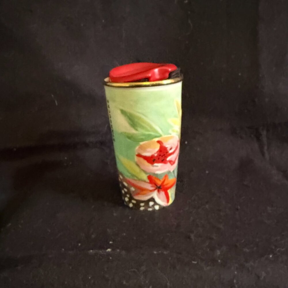 Starbucks Floral Ceramic Cup Tumbler W/Lid - Picture 6 of 7